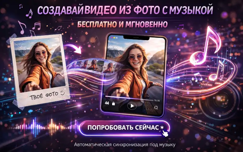 Видео из фото с музыкой: лучшие инструменты 2026 года